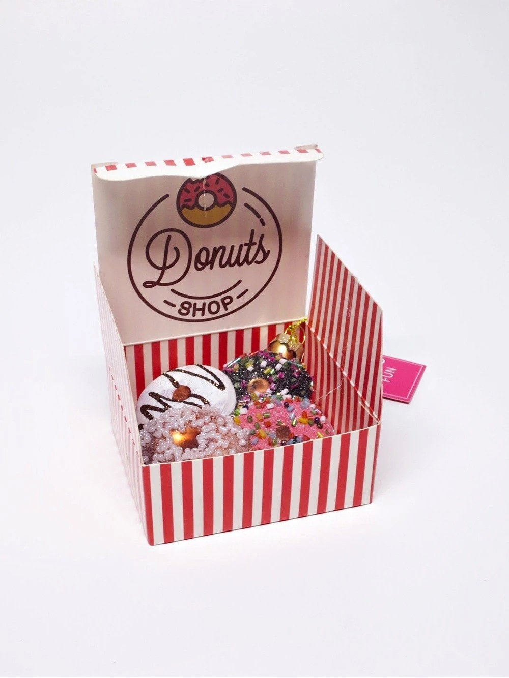 New Glass Donut Shop Box of Donuts Ornament St. Nicholas Square